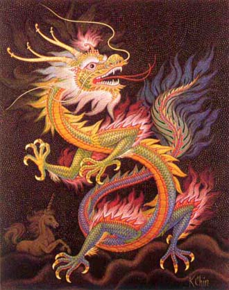 Chinese dragon tapestry